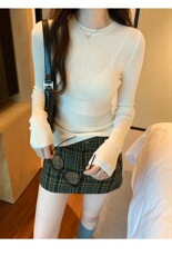 时尚百搭显瘦羊毛圆领打底衫高级感修身长袖针织衫，女装羊毛衫，圣旺供货