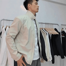 老钱风教练夹克翻领冲锋衣男女美式复古纯色休闲宽松工装飞行外套，男装夹克，电商A443
