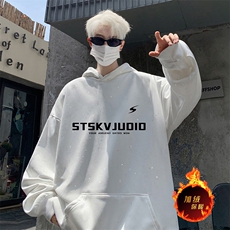 抖音得物高品质重磅全棉二开支持退换360克满天星连帽卫衣1014，男装卫衣，电商A486