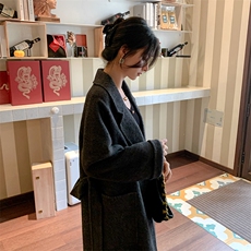 2025年秋季时尚百搭通勤简约休闲浴袍，女装双面呢大衣，荣图大衣