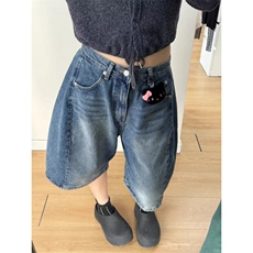 夏季新款韩版宽松显瘦高腰牛仔裤女百搭休闲时尚五分裤NB3026，男装牛仔裤，星座1116A（原606A-3）