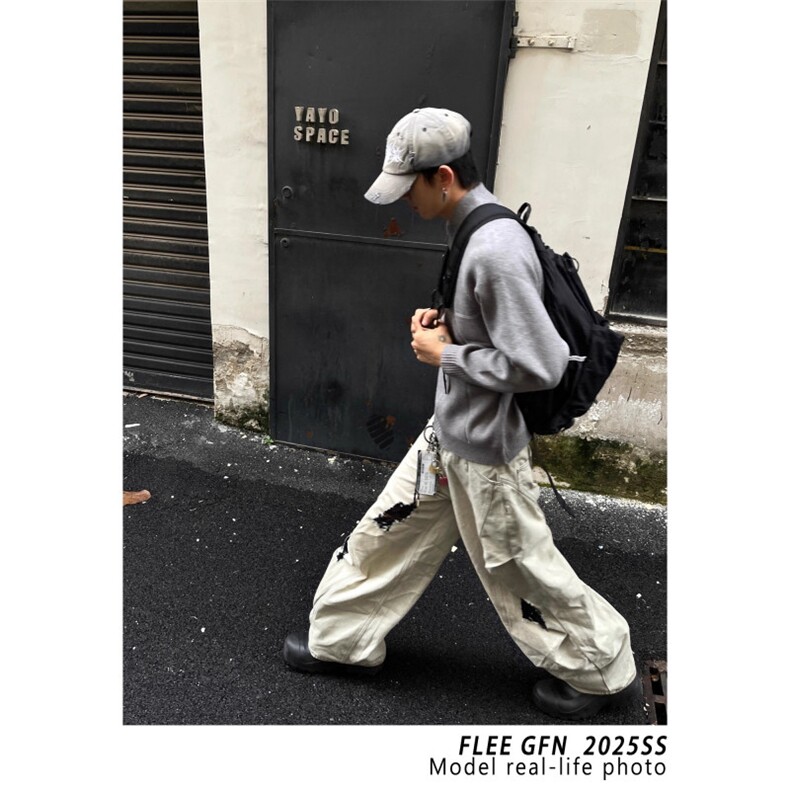 逃离光复南美式复古拉链圆领针织毛衣男女潮宽松氛围感开衫外套,男装针织衫/毛衣,星座506A