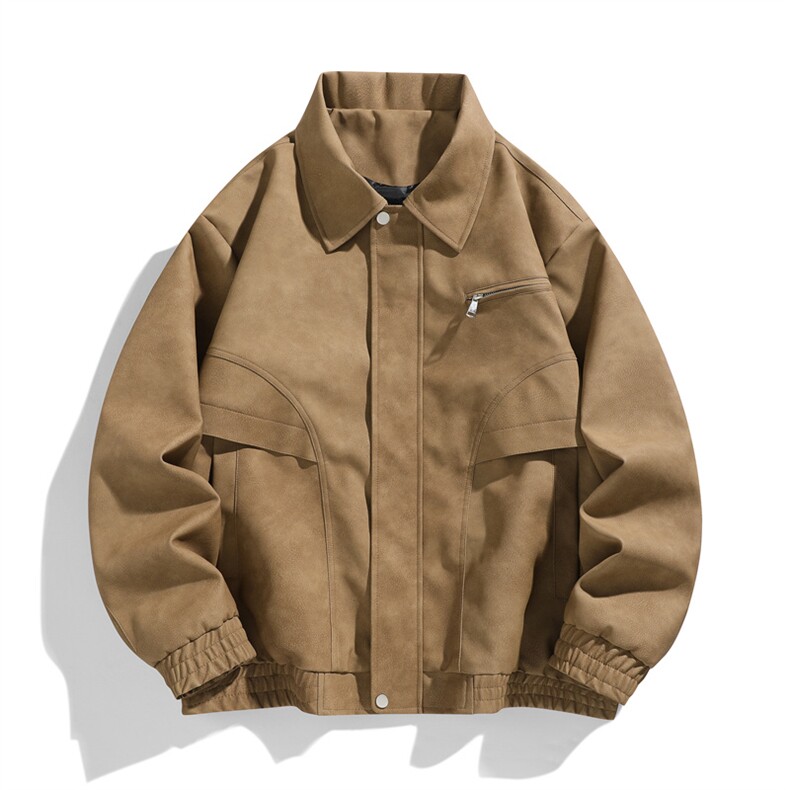 潮流皮衣外套男春秋季复古百搭拉链宽松机车服pu皮夹克潮JK2590,男装夹克,星座301B-1