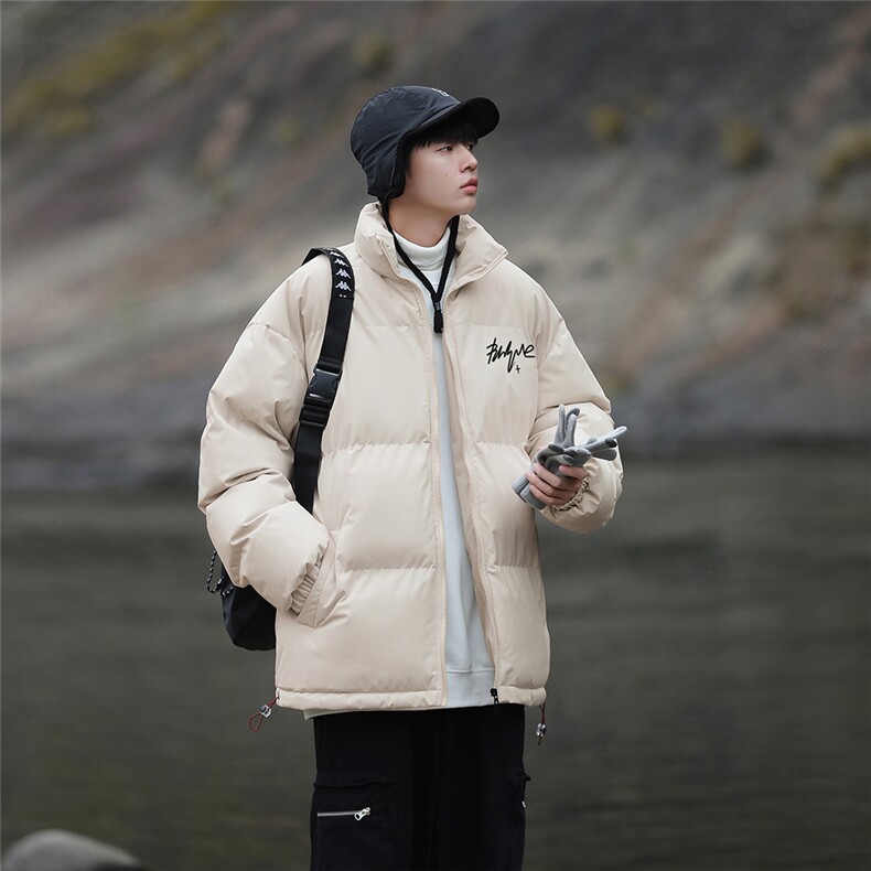 山系港风创意字母印花时尚立领休闲棉服A247-MY2099特批60控99,男装棉衣,电商A247