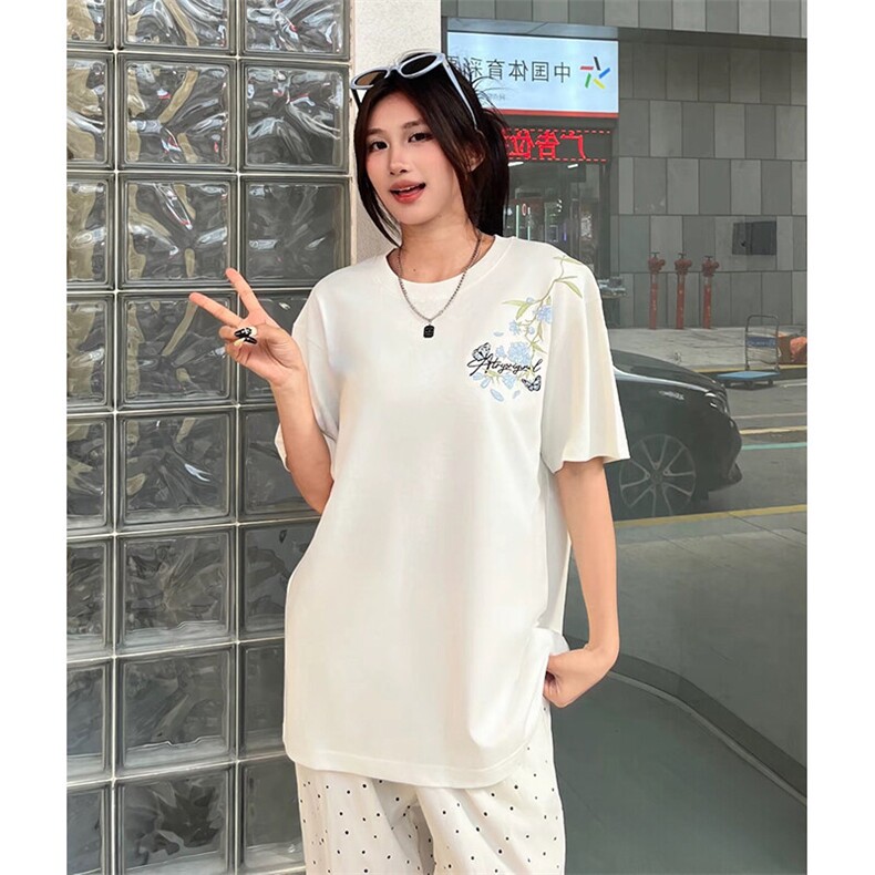 万针全刺绣解构设计260克重磅双纱纯棉高品质美式高街短袖T恤特35图片