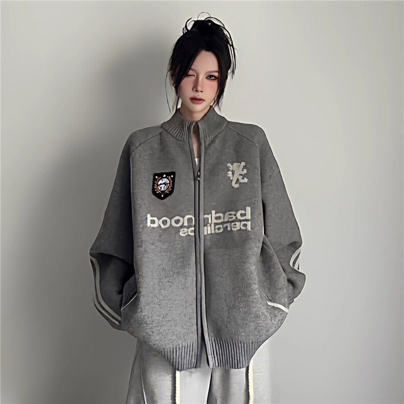 【量大价格可谈】美式复古毛衣男女秋冬双拉链针织衫SY77P64,男装针织衫/毛衣,星座1112-1
