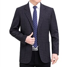 春秋季中年男士休闲小西服外套中老年男装爸爸夹克商务秋装上衣服，男装西服，电商B212（原钱塘6029）