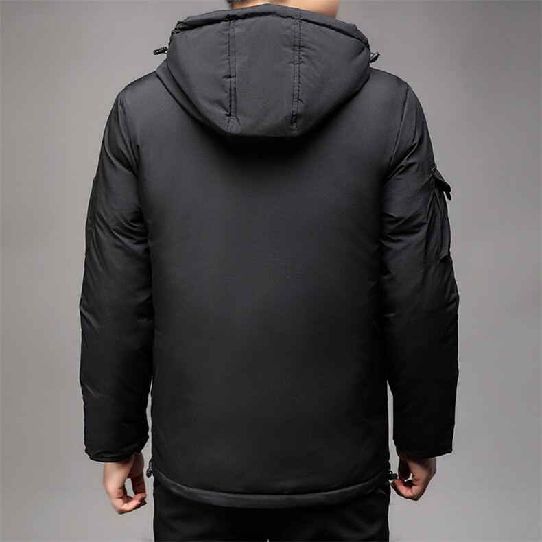 秋冬季新款连帽羽绒服男士连帽白鸭绒潮服休闲轻薄韩版保暖外套,男装羽绒服,钱塘6003（原4033）