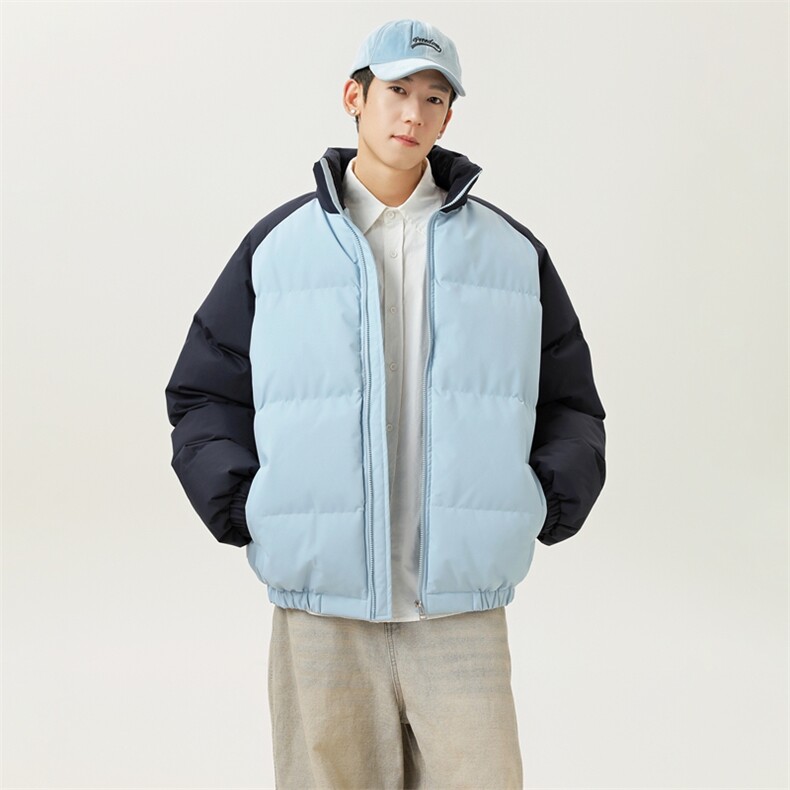 现货 抖音得物可供视频 三防加厚羽绒拼接棉衣外套面包棉服WM8666图片