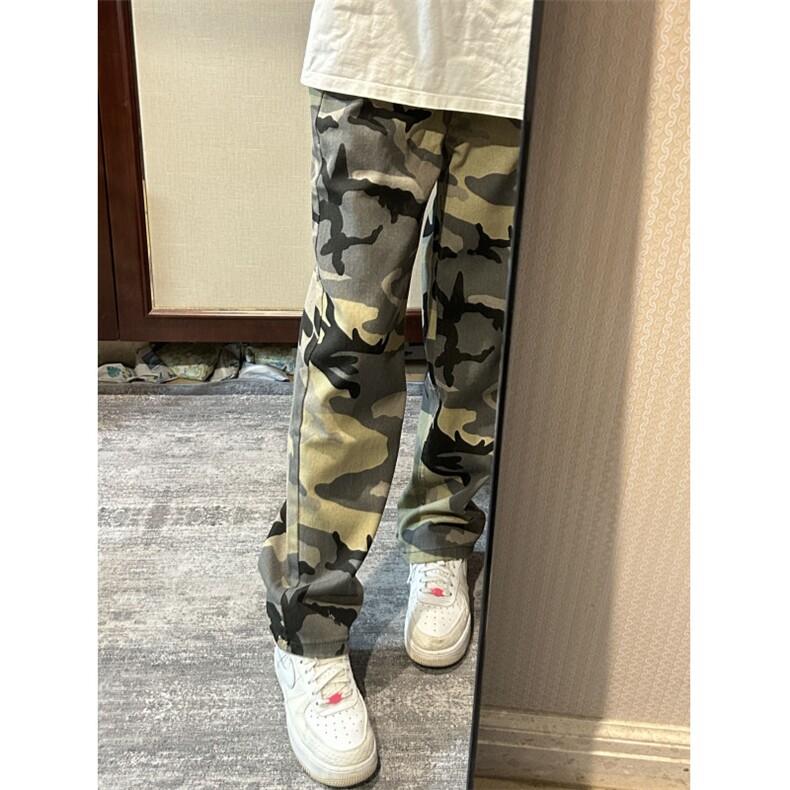 【有货】迷彩工装裤阔腿美式复古hiphop裤子高街直筒8265LL-特P48,男装工装外套,星座1007（原301D）