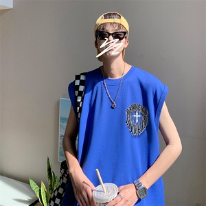 B239-1228-P23 夏季男装 背心/马甲/坎肩 美式十字架印花 无袖T恤图片