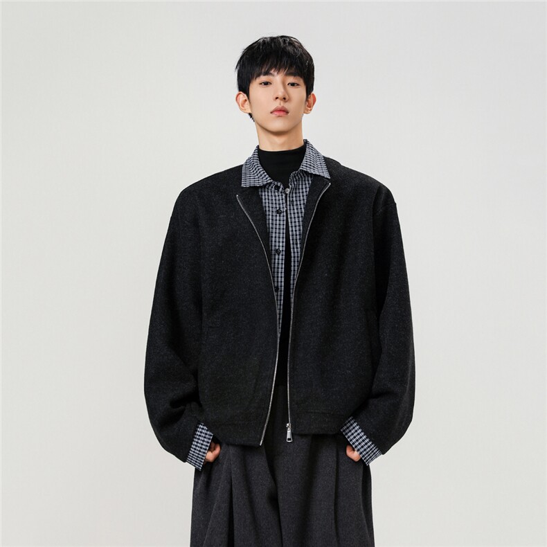 514-903-P78呢料夹克外套假两件控128,男装夹克,星座514