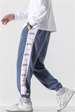 日系2024秋冬新款撞色串标束脚运动休闲潮牌裤子2120-45控69图片