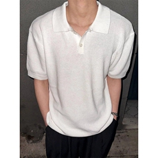 夏季针织翻领polo衫男短袖T恤韩版宽松慵懒ins半袖潮T181，男装Polo衫，星座1116A（原606A-3）