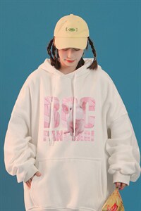 中性风22秋季 个性小猪图案字母印花套头连帽卫衣W246 P30控48图片