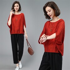 时尚套装女宽松夏季新品休闲减龄两件套气质蝙蝠衫,,女装套装/套裙,涵誉, 时尚套装女宽松夏季新品休闲减龄两件套气质蝙蝠衫,,女装套装/套裙,涵誉,