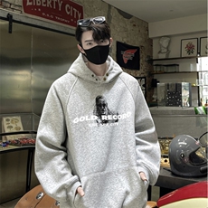 美式重磅纽扣字母印花加绒连帽卫衣秋冬潮男棉套头外套GW0102-P70，女装短外套，星座216(原A116)