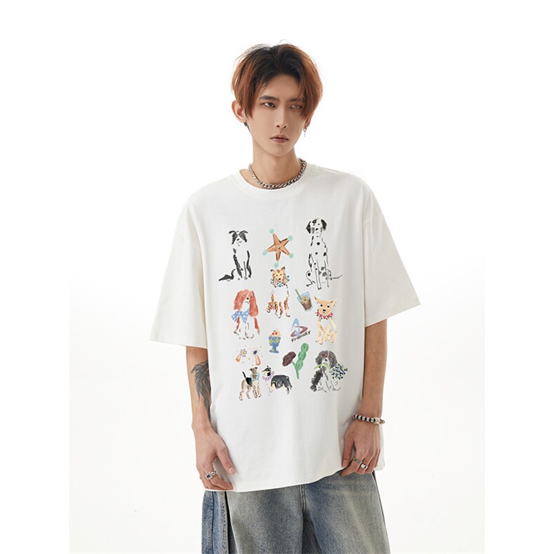 日系复古风格圆领潮流简约上衣韩版百搭休闲纯棉T恤HY791TP25,男装T恤,电商A102B