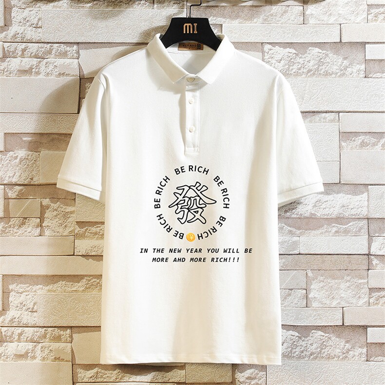 PL57163-P35 翻领短袖polo衫男大码胖子半袖t恤男有领保罗衫图片