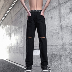 现货 夏季美式高街后破洞修身弹力牛仔裤男 K802-K867-P45图片