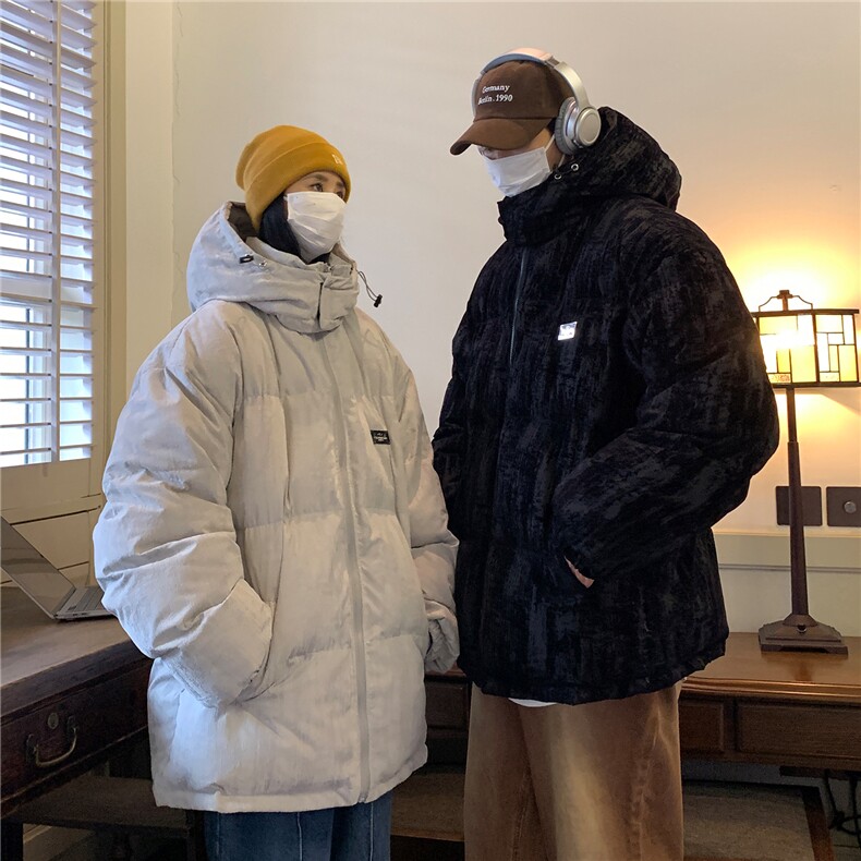 情侣装冬装新款连帽加厚棉衣外套潮大码学生棉袄外套D230-P138,男装棉衣,电商A335-1（原A458）
