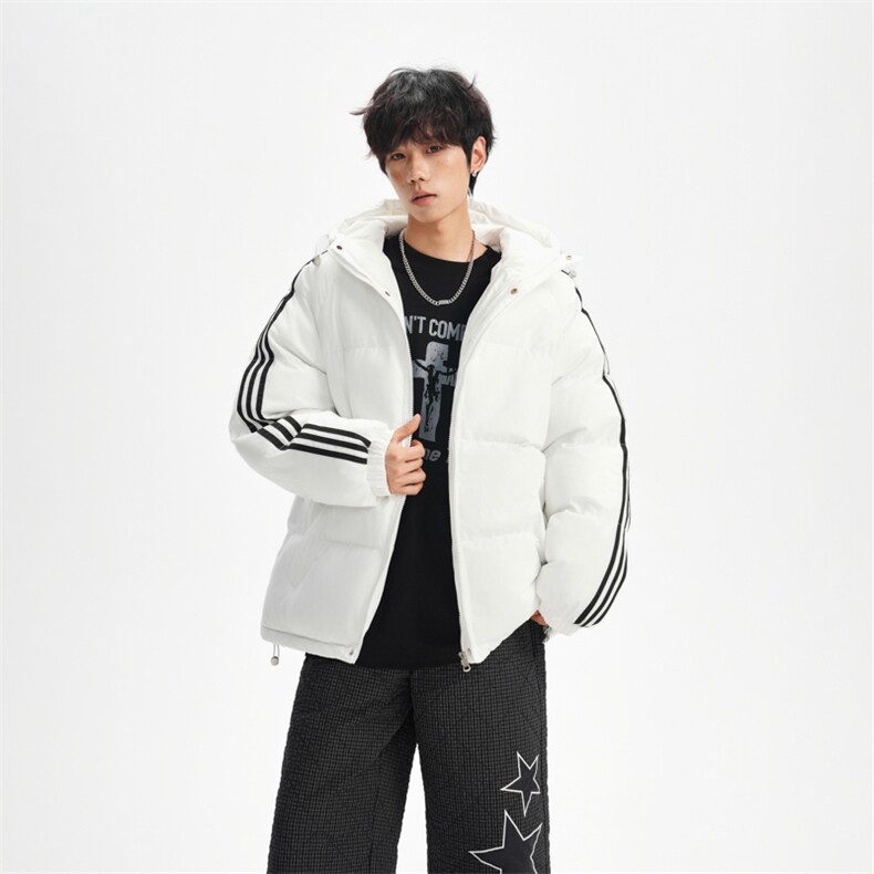 冬季潮流条纹五防立领加绒加厚棉衣情侣撞色棉服外套MY8899-p78,男装棉衣,星座610B-1