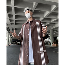 DA3-P40美式条纹设计短袖衬衫男女同款夏季潮牌宽松休闲百搭半袖，男装衬衫，星座603-2