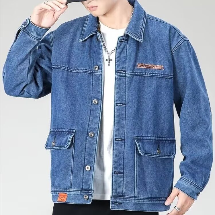 1506-1/GG100/P54牛仔外套男春秋季日系潮流百搭宽松大码男士休闲,男装工装外套,星座1506A