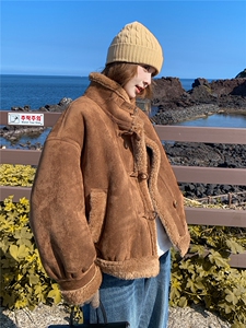 皮毛一体仿羊羔毛短外套女冬季2025新款爆款小个子加绒加厚棉服潮图片