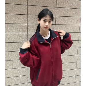 抖音得物高品质 美式高街重磅结构设计拼接织带立领卫衣外套 CM42图片