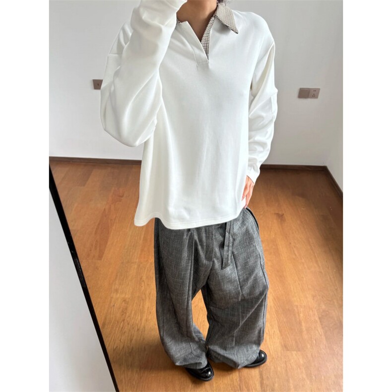网图~老钱风竹节纹面料直筒休闲裤（带腰带）CK778/P55,男装休闲裤,电商B350