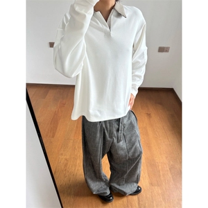 网图~老钱风 竹节纹面料直筒休闲裤（带腰带）CK778/P55图片