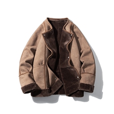 1日系白底皮毛一体棉衣男高级感轻奢机车棉服男外套8708P158控228，男装棉衣，星座226-2