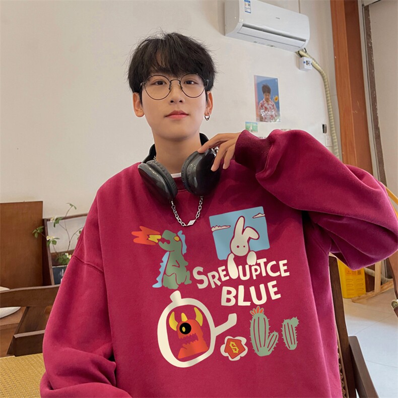 ！圆领卫衣男装港风长袖T恤男外套男WY236-特P23,男装T恤,电商B367
