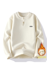 1018-1-M656-P38男士时尚帅气秋冬新款宽松圆领一体绒保暖毛衣，男装针织衫/毛衣，星座1018-1​