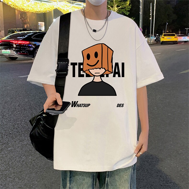 T769P26夏季新品港风高街美式短袖T恤宽松ins重磅纯棉体恤图片