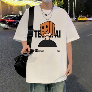 T769P26夏季新品港风高街美式短袖T恤宽松ins重磅纯棉体恤图片