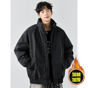 现货美式高街休闲棉衣夹克三防立领纯色户外工装加厚棉服外套图片