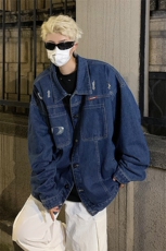 男装牛仔外套2026秋季字母绣标印花男生翻领夹克XZ514-2-N97-P88，男装工装外套，星座514-2(原B239)