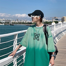 2023夏季新款简约圆领短袖T恤港风渐变半袖男女1533-P50控价68，男装T恤，电商A441-1