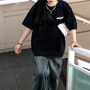 万针全刺绣工艺抖音得物高品质260克重磅纯棉双纱美式高街短袖T恤图片