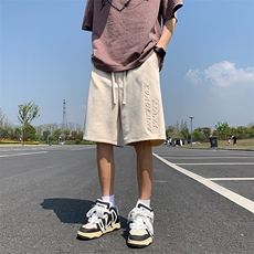 港风麂皮绒钢印短裤五分裤休闲裤A014-DY2357-P45控58，男装牛仔裤，电商A014