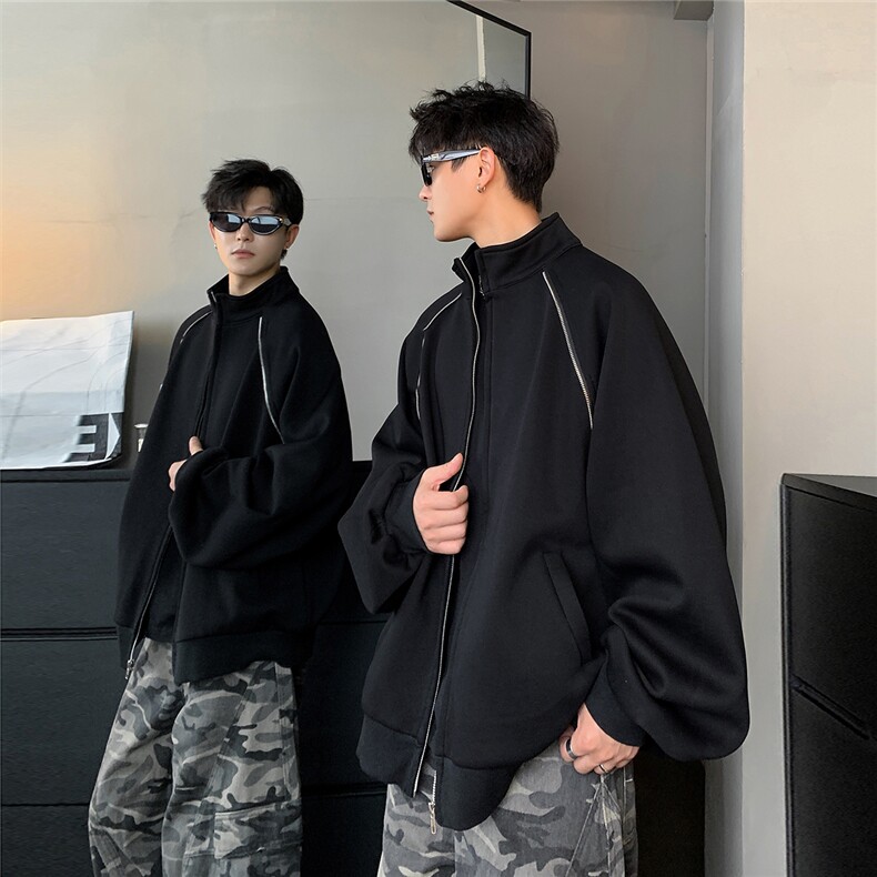 重磅420克金属拉链装饰卫衣秋季新款开衫外套男JK705-68,女装短外套,电商C307