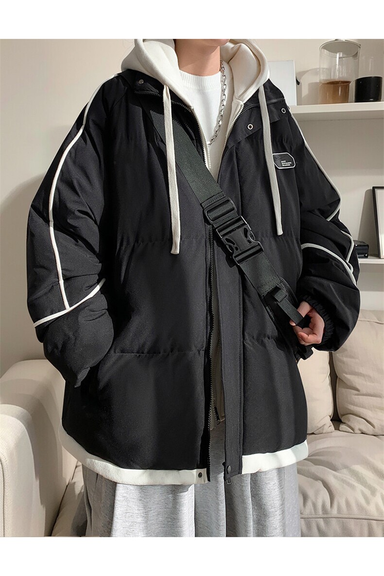 棉服男冬季港风宽松休闲假两件连帽学生棉服MD8888-P90(抖音勿上,男装棉衣,星座214-3