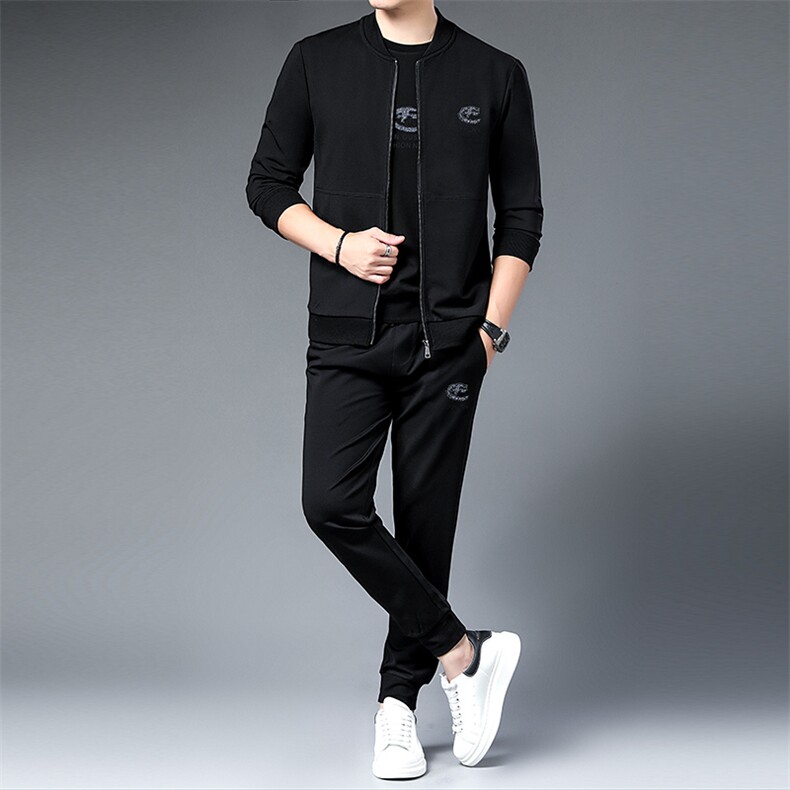 SA9686-3钱塘2020-2中青年男士百搭简约冬季厚款卫衣套装P240,男装休闲套装,钱塘207-2