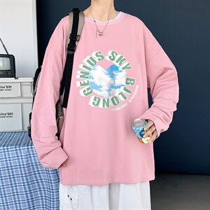 ！秋季打底衫男卫衣男潮流圆领纯棉长袖T恤男CX296-P25，男装T恤，电商B371