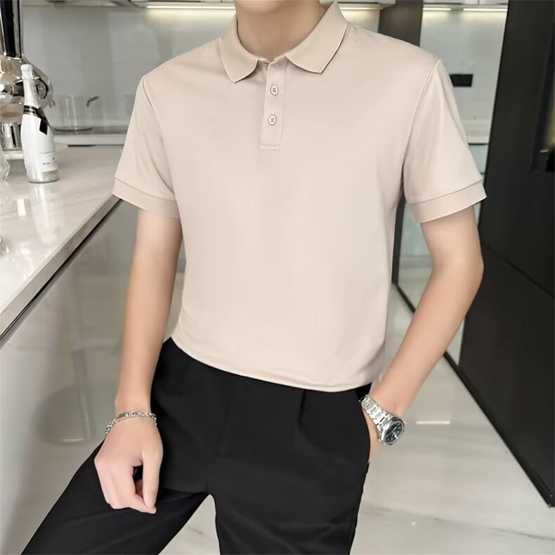 潮流短袖ins潮百搭简约纯色夏季2024POLO衫原宿日系男T601,男装Polo衫,星座1116A-2（原606A-1）