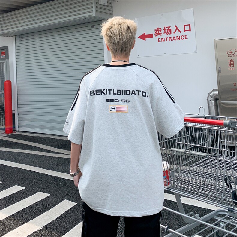 C351-P362024夏季新款美式复古圆领短袖男宽松百搭条纹T恤现货,男装T恤,星座512-6