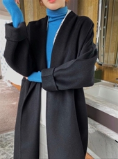 2021秋冬新款欧美范儿睡袍腰带无扣百分百羊毛大衣，睡衣，L·H·X