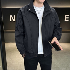 休闲纯色长袖上衣男休闲百搭夹克立领外套A329-JK2511-P95，男装夹克，电商A329